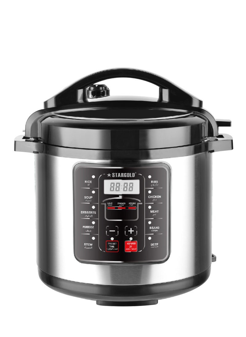 Stargold Electric Pressure Cooker Stainless Steel Body Digital Cooker 8L Capacity 1300 Watts  - Image 1
