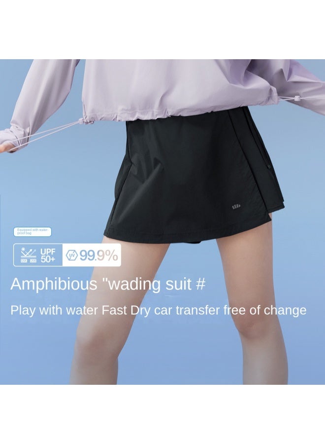 سمر 【أساسي صيفي】ملابس واقية من الشمس طاردة للماء للربيع والصيف، تنقل سريع الجفاف، لعب الماء، عطلات الشاطيء تنانير وسراويل واقية من الشمس - Image 2