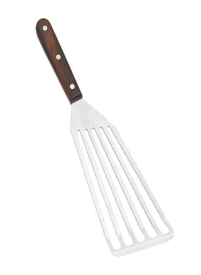 smrtcol Fish Spatula Wide Slot, Premium Stainless Steel with Wood Handle for Flipping Fish, Eggs, Pancakes & Burgers (Large) - Image 1