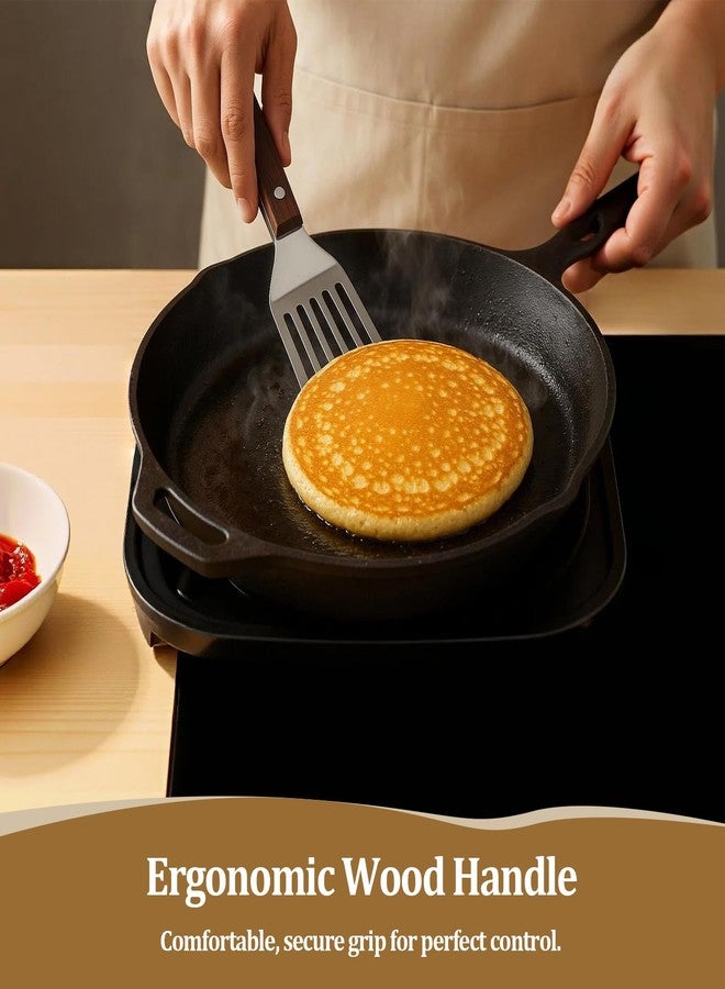 smrtcol Fish Spatula Wide Slot, Premium Stainless Steel with Wood Handle for Flipping Fish, Eggs, Pancakes & Burgers (Large) - Image 5