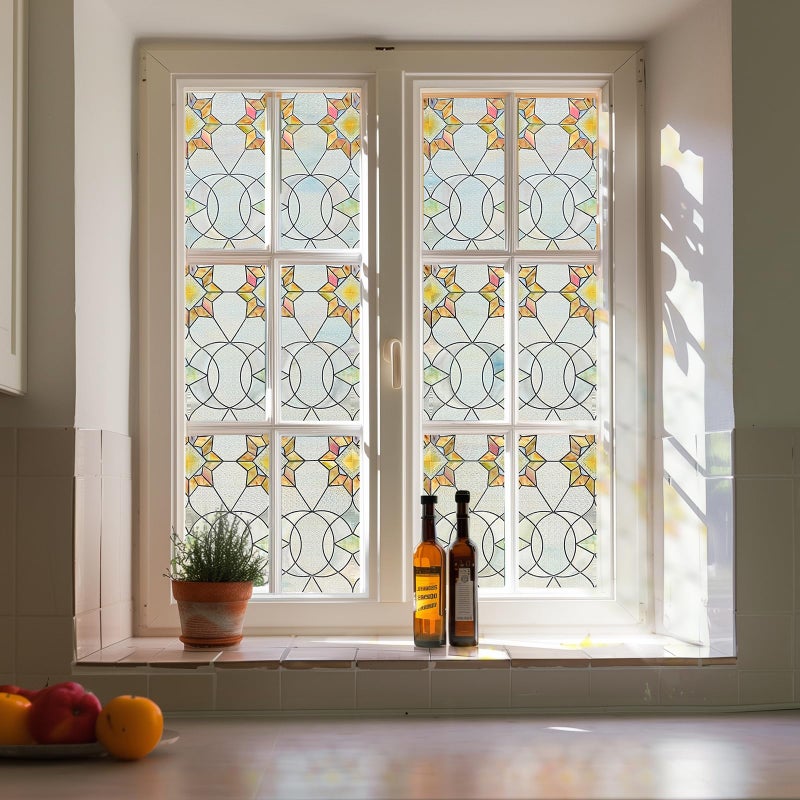 ADD.HERES Decorative Window Privacy Film for BathroomFront DoorHome Victoria 236inch x 354inch - Image 2