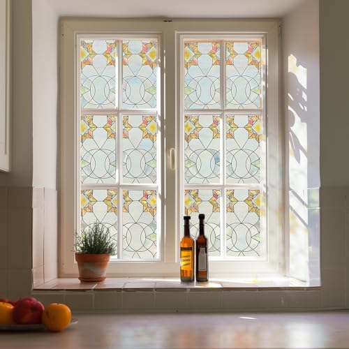 ADD.HERES Decorative Window Privacy Film for BathroomFront DoorHome Victoria 236inch x 354inch - Image 1