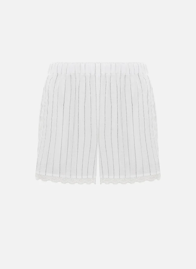 Lichi  Viscose mini shorts with openwork trim for Women | Best Price UAE