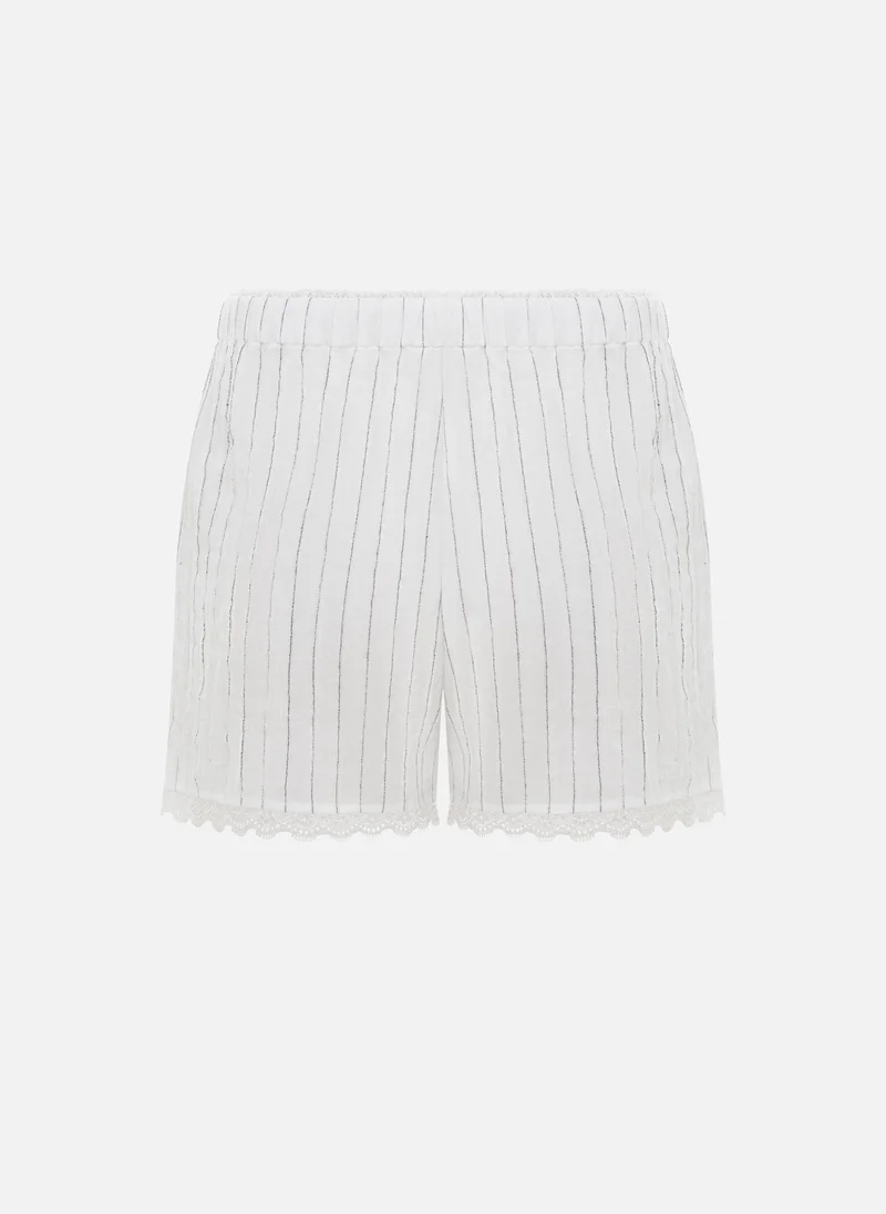 Lichi  Viscose mini shorts with openwork trim for Women | Best Price UAE