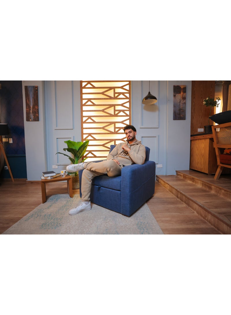 فرنتشر فاكتوري كرسي سرير لافا للاسترخاء 3 مستويات من الراحة ( ازرق)  97x85x87 cm