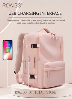 roaiss High Capacity Business Travel Backpack Expandable Luggage Bag for Short Trips Dry and Wet Separation Scientific Storage Business Computer Bag Simple Solid Color Design with Independent Shoe Storage  - Image 1