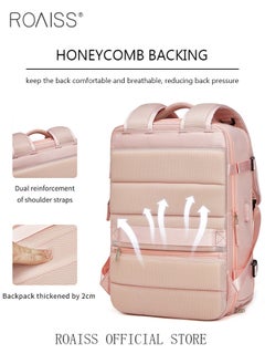 roaiss High Capacity Business Travel Backpack Expandable Luggage Bag for Short Trips Dry and Wet Separation Scientific Storage Business Computer Bag Simple Solid Color Design with Independent Shoe Storage  - Image 5