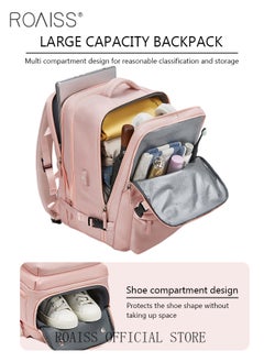 roaiss High Capacity Business Travel Backpack Expandable Luggage Bag for Short Trips Dry and Wet Separation Scientific Storage Business Computer Bag Simple Solid Color Design with Independent Shoe Storage  - Image 3