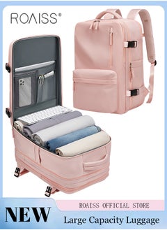 roaiss High Capacity Business Travel Backpack Expandable Luggage Bag for Short Trips Dry and Wet Separation Scientific Storage Business Computer Bag Simple Solid Color Design with Independent Shoe Storage  - Image 2
