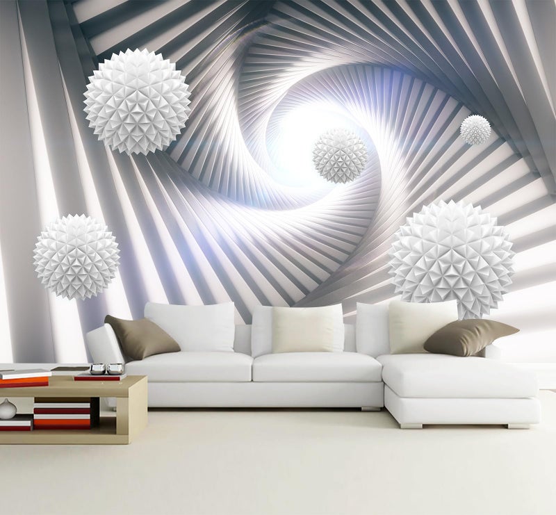 WFBHUA - 3D Space Tunnel Wallpaper Living Room Abstract Architecture Mural for Meditation Room (Not Peel and Stick) - Image 2