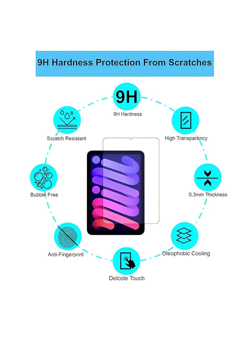 URBBKING Screen Protector for Apple iPad mini 2024 (A17 Pro) 8.3-Inch(7th Generation), iPad Mini 2021 (6th Generation) 8.3-Inch , 9H Tempered Glass Film Clear - Image 2