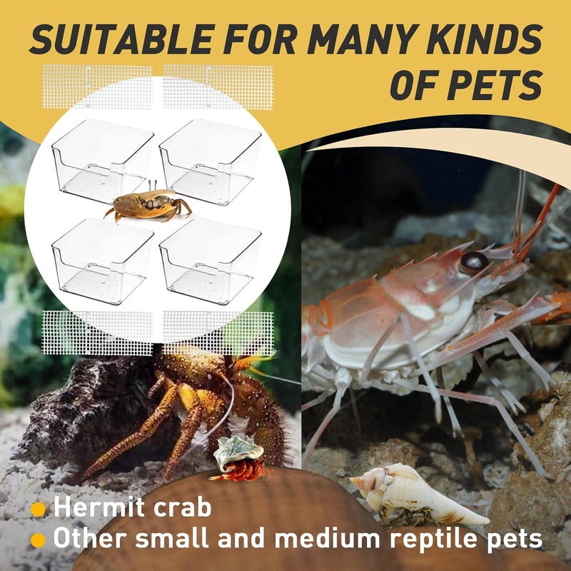 Iffitya 4 Packs Hermit Crab Water Tank - Ideal Hermit Crab Pool Combination - Water Tank with Cuttable Climbing Ramp - Image 4