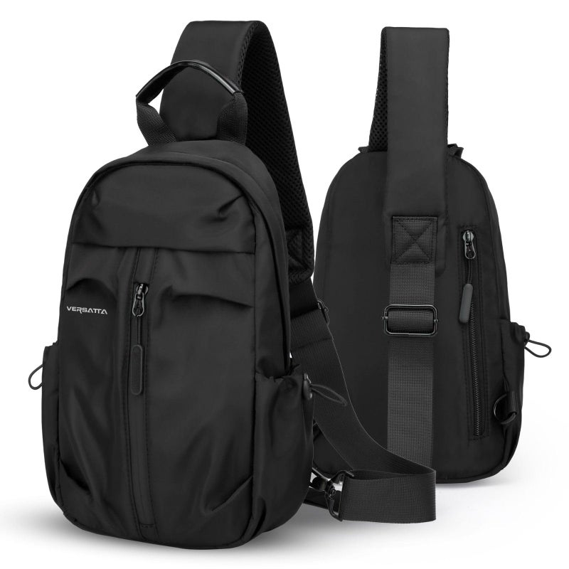 VERSATTA Small Sling Crossbody Backpack with RFID Pocket Adjustable Shoulder Bag for Men Women Lightweight One Strap Backpack for Hiking Mini Travel Crossbody Bags for Women Chest Bag with USB Port - Image 2