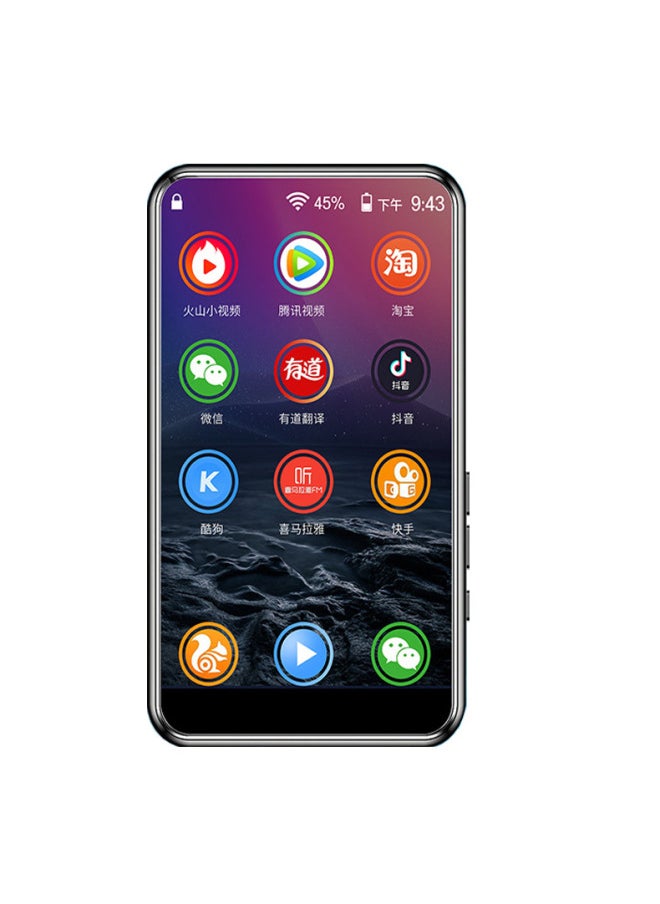 Generic - Mp4 Full Touch Screen With WiFi Internet Access Bluetooth Walkman Music Player Student Lossless Hifi External Mp5-Body Color:Black-Memory Capacity:16GB - Image 1