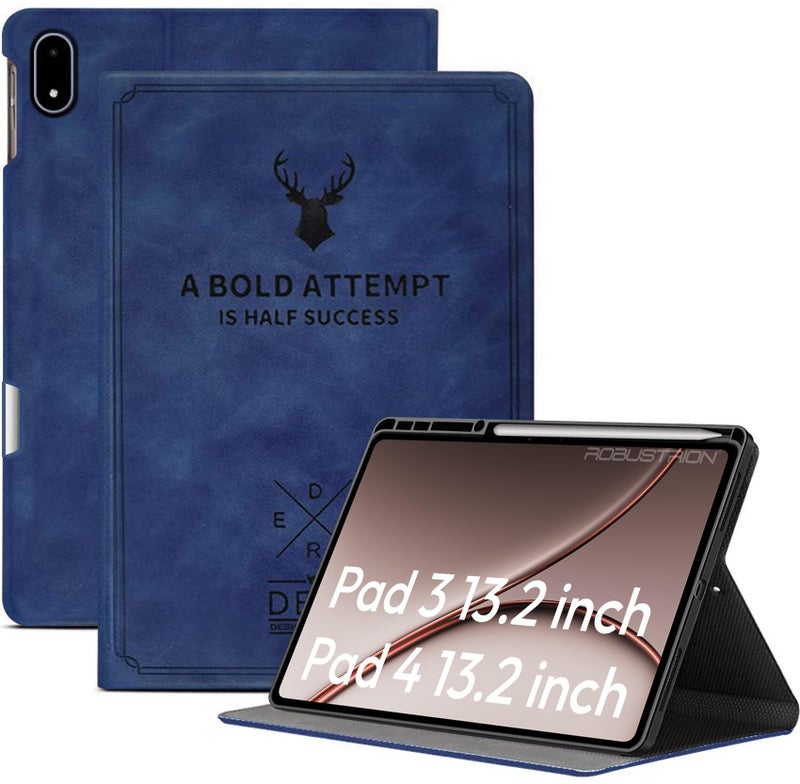 Robustrion Cover Case for OnePlus Pad 4 / OnePlus Pad 3 13.2" Cover with [Pencil Holder], Deer Pattern Cover Case for One Plus Pad 4 / Pad 3 Cover 13.2" - Blue - Image 1