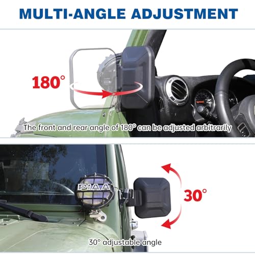 SHEJISI Wrangler Mirrors Doors Off Compatible with Wrangler JK TJ & Unlimited 1997-2018,Wrangler Mirrors Can Automation Folded and Reset When Encountering Obstacles,The HD Large Field of View is Anti-shaking - Image 4