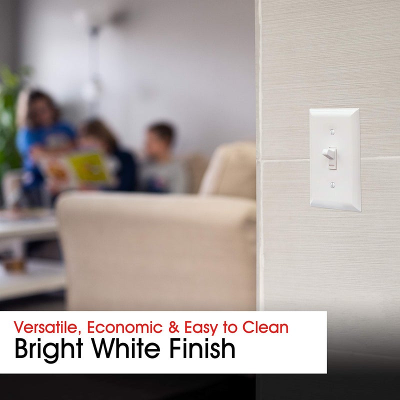 Power Gear Single Wall Plate Cover, 1 Gang, Outlet Covers, Light switch cover, 2.75" x 4.5" , Screws Included, White, 07174 - Image 4