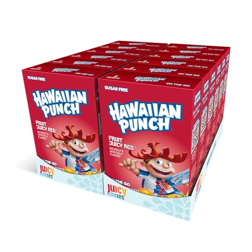 Juicy Mixes Hawaiian Punch Powder Drink Mix – Sugar Free & Delicious, Excellent source of Vitamin C (Fruit Juicy Red, 96 Sticks) - Image 1