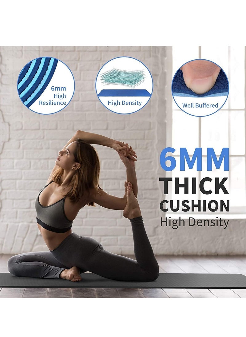 Plan A 5mm Thick Non-Slip Rubber Mat Ideal for Home Workouts and Gyms, Eco-Friendly EVA Yoga Mat for Yoga, Pilates, Fitness with Carrying Strap  - Image 2