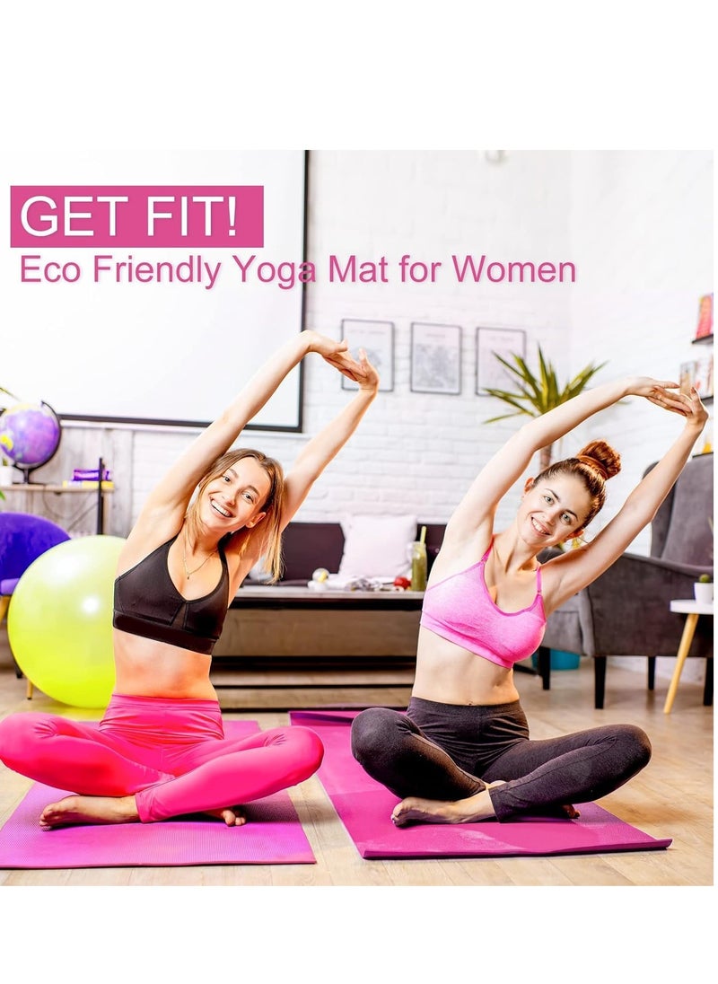 Plan A 5mm Thick Non-Slip Rubber Mat Ideal for Home Workouts and Gyms, Eco-Friendly EVA Yoga Mat for Yoga, Pilates, Fitness with Carrying Strap  - Image 4