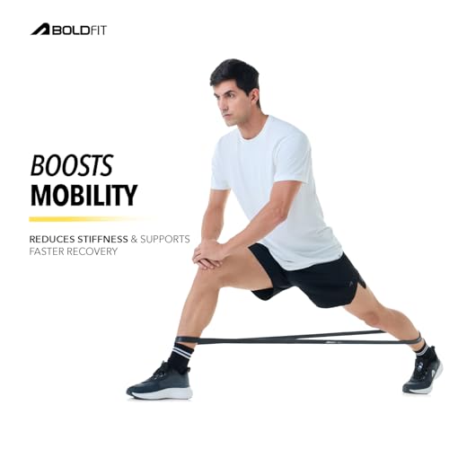 Boldfit Heavy Resistance Band for Exercise & Stretching, Pull Up Band Suitable in Home & Gym Workout, Power Bands for Men & Women. (Black 15-30 kg Resistances)(Material: Natural Rubber) - Image 2