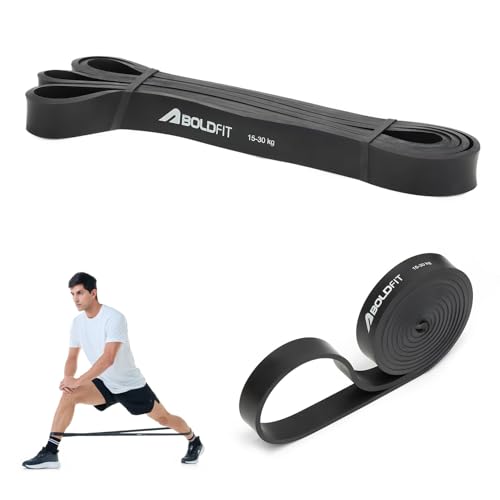 Boldfit Heavy Resistance Band for Exercise & Stretching, Pull Up Band Suitable in Home & Gym Workout, Power Bands for Men & Women. (Black 15-30 kg Resistances)(Material: Natural Rubber) - Image 4