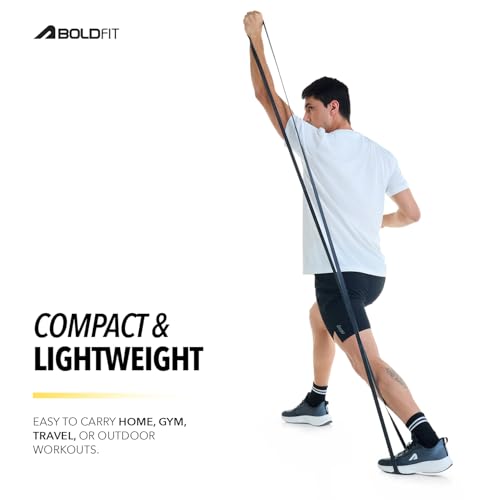 Boldfit Heavy Resistance Band for Exercise & Stretching, Pull Up Band Suitable in Home & Gym Workout, Power Bands for Men & Women. (Black 15-30 kg Resistances)(Material: Natural Rubber) - Image 5