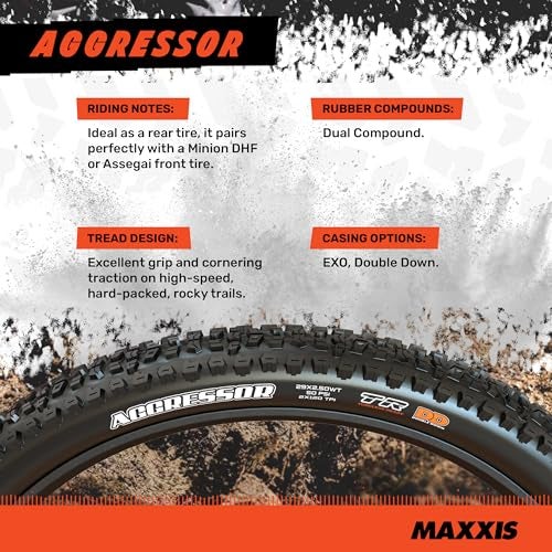 Maxxis Aggressor - Dual Compound - 29, 27.5, 26 - EXO, DD - E25 Rating, Tubeless | Primarily Intended for Rear Wheel Use, Size 29x2.30 - EXO, E25 - Image 3