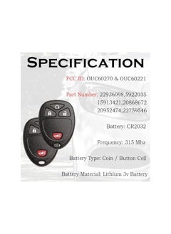 Starwell Keyless Entry Remote Start Control Key Fob Replacement Fits Chevy Silverado Avalanche Equinox Express Traverse GMC Yukon Sierra 1500 2500 3500 HD Acadia 2007 2008 2009 2010 2011 2012 2013 OUC60270  - Image 4