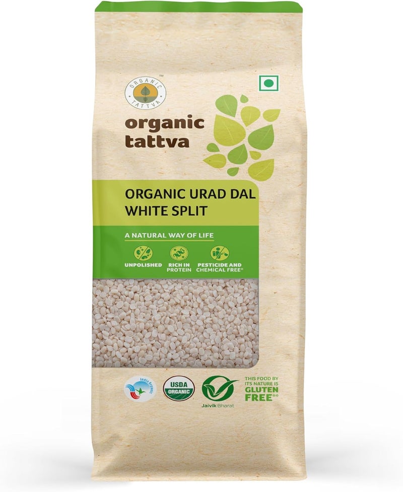 Organic Tattva فاصوليا أورغانيك تاتفا أوراد دال البيضاء المنقسمة، 500 جرام - Image 1