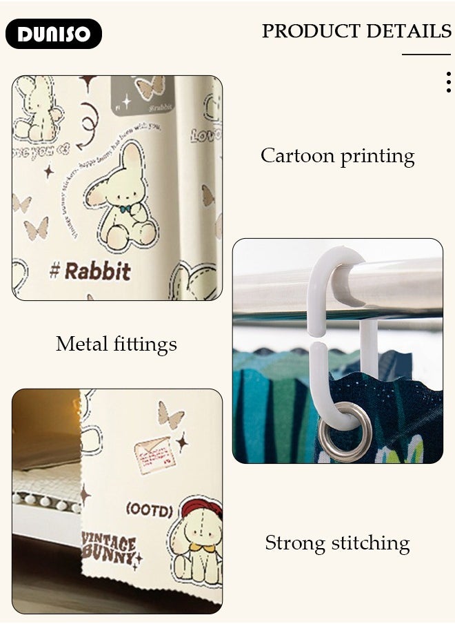 DUNISO Blackout Bottom Bunk Bed Curtains Dormitory Room Lightproof Decorative Roommate Privacy Cover Canopy Photo Background Decor Backdrop Blackout Curtain 2 Panels  - Image 2