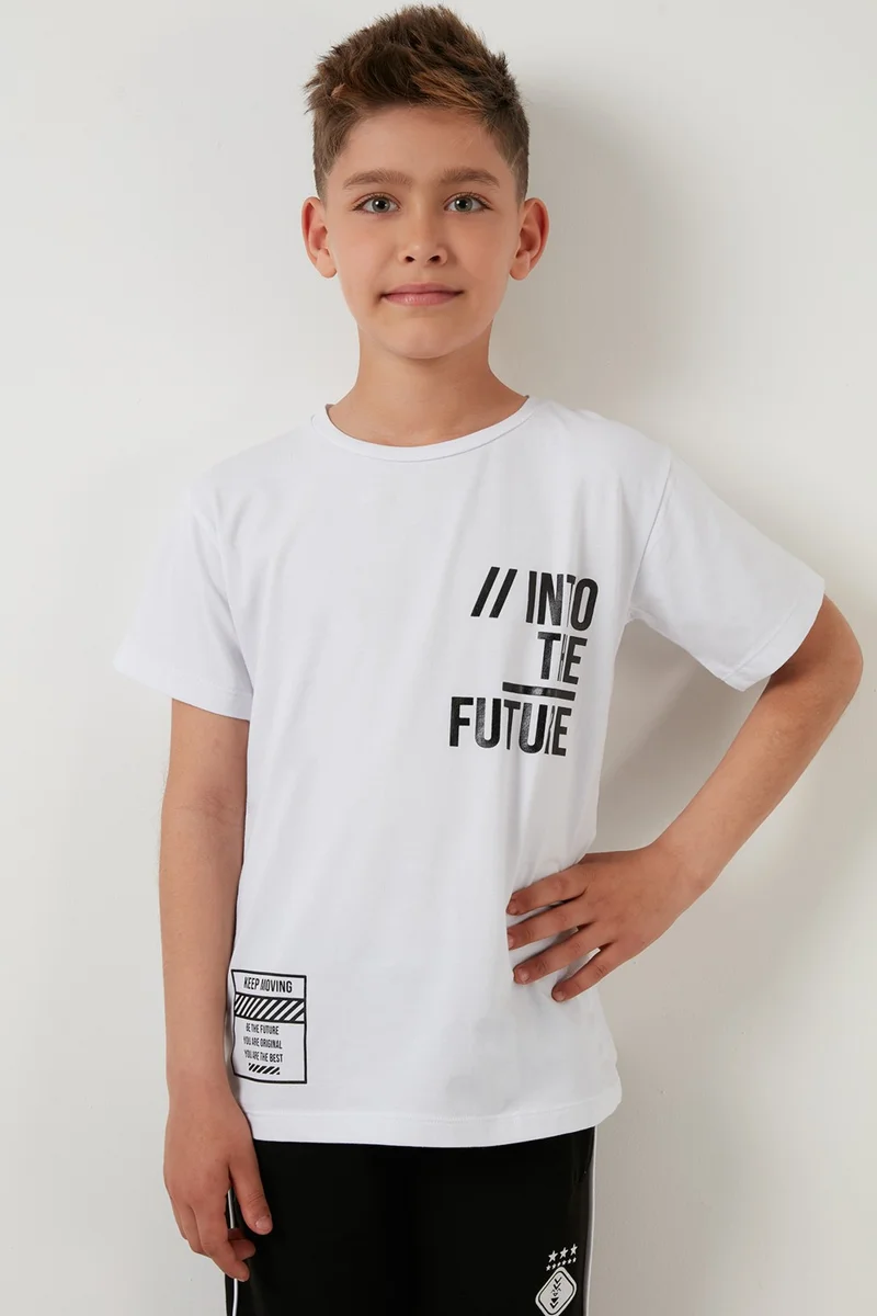 Lela Printed Crew Neck Cotton T Shirt Boy T Shirt 6211015