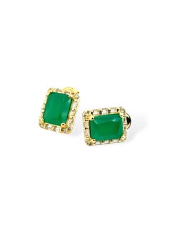 zilara Rect Sparkle Halo Stud Earrings  - Image 2
