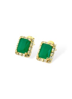 zilara Rect Sparkle Halo Stud Earrings  - Image 5