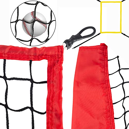 Storgem Replacement Net for Baseball, 7-Strand Knotless Polyester Net, Fits 7x7ft Size Baseball Bow Style Frames (Red) - Image 3