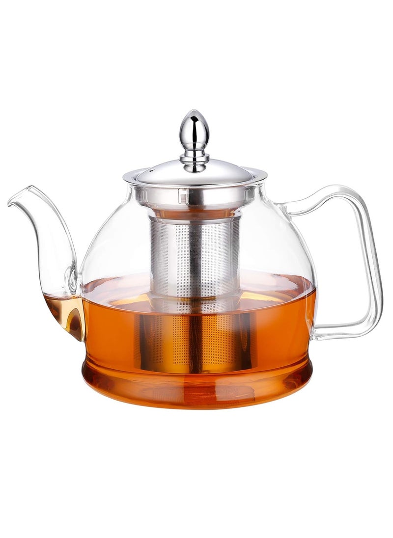 Beauenty Glass Teapot with Removable Infuser, Stovetop Safe Tea Kettle, Blooming and Loose Leaf Tea Maker Set  - Image 1