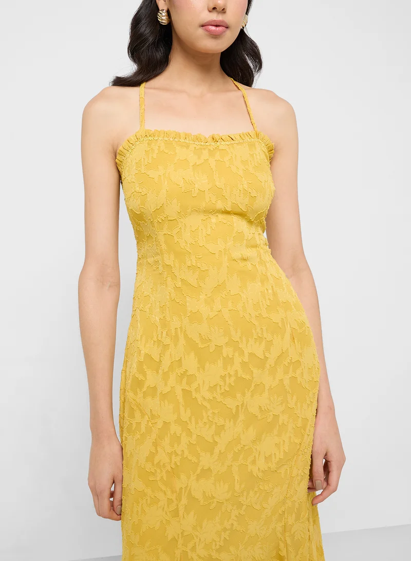 Ginger Textured Yellow Maxi Dress
