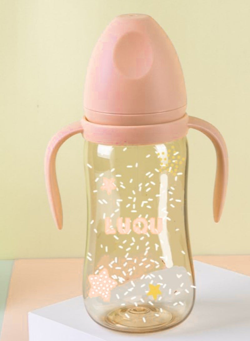 لوكو زجاجة رضاعة PPSU مع مقبض 300 مل وردي - 2 قطعة - Image 2