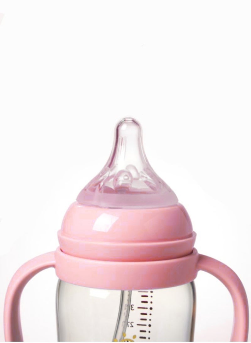 لوكو زجاجة رضاعة PPSU مع مقبض 300 مل وردي - 2 قطعة - Image 3