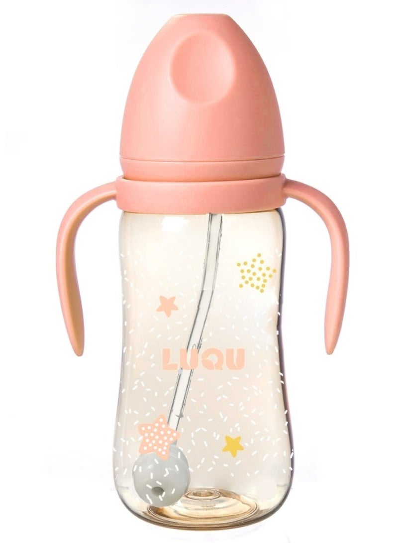 لوكو زجاجة رضاعة PPSU مع مقبض 300 مل وردي - 2 قطعة - Image 4