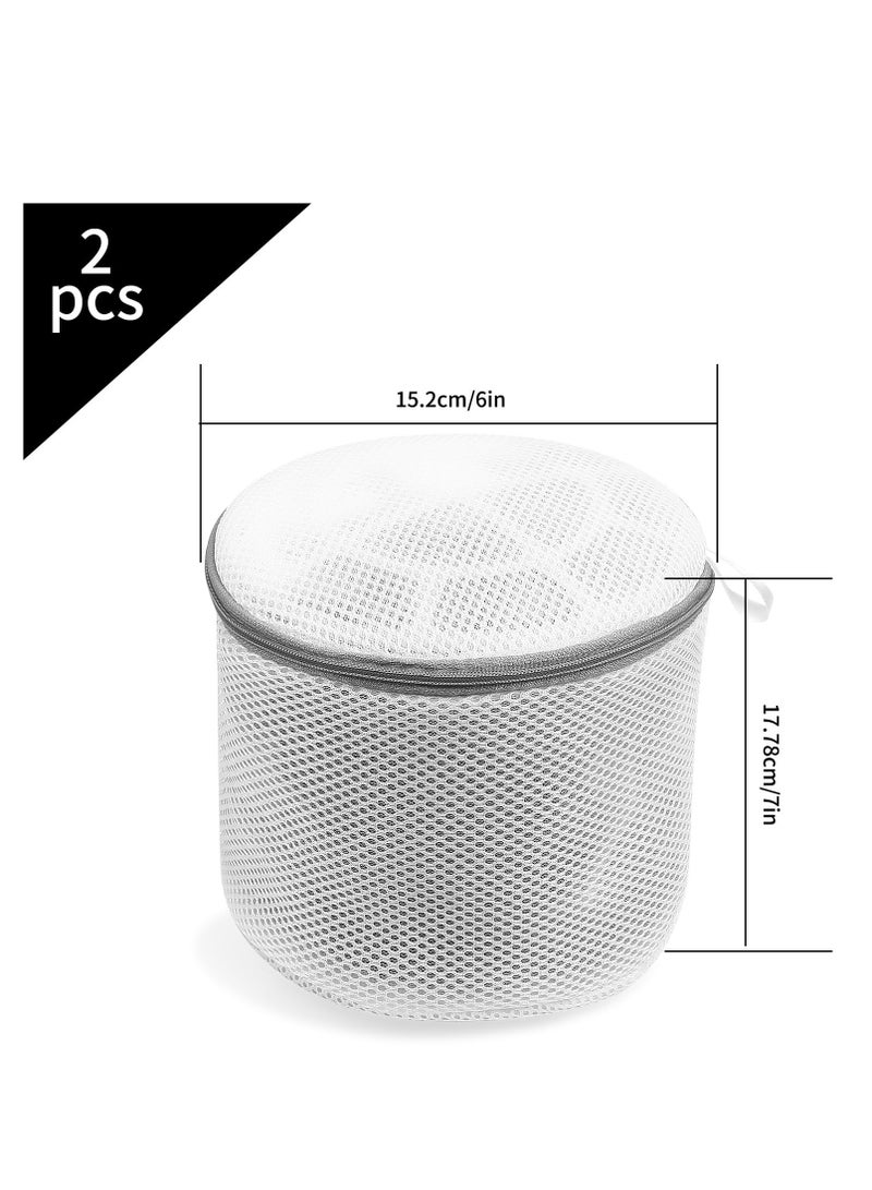 Suntown 2 Pcs Premium Bra Lingerie Wash Bags, Durable Fine Mesh Laundry Bags Underwear Brassiere Washing Bags with Reinforced Zipper and Hanging Loop 6 x 7 Inches - Image 2