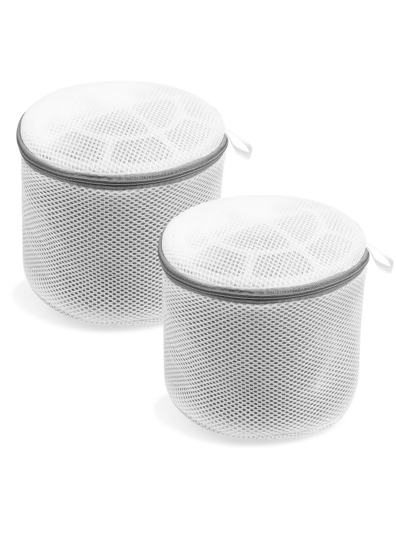 Suntown 2 Pcs Premium Bra Lingerie Wash Bags, Durable Fine Mesh Laundry Bags Underwear Brassiere Washing Bags with Reinforced Zipper and Hanging Loop 6 x 7 Inches - Image 1