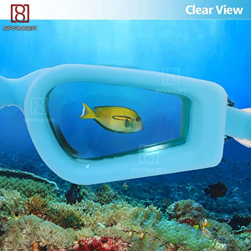Spanker Swimming Goggles 3D Look Anti-Fog Anti-UV Youth Swim Glasses Leak Proof, Pack of 2 (Grey -Sky Blue) SSTP - Image 4