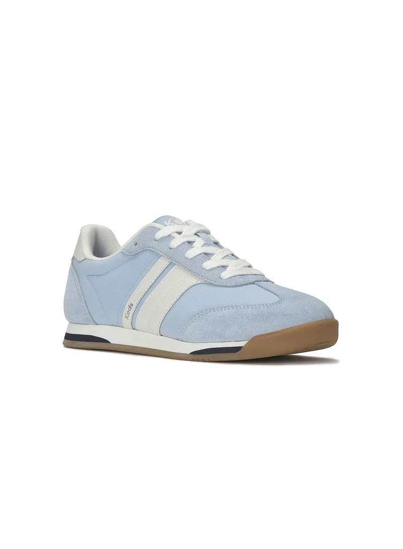 كيدز Keds Women's Revival Leather Lace-Up Sneaker – Retro Arch Support, Two-Tone Casual Shoe Blue