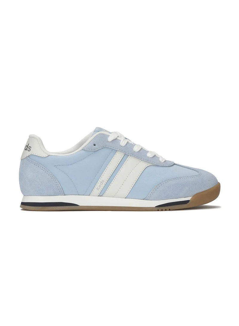 كيدز Keds Women's Revival Leather Lace-Up Sneaker – Retro Arch Support, Two-Tone Casual Shoe Blue