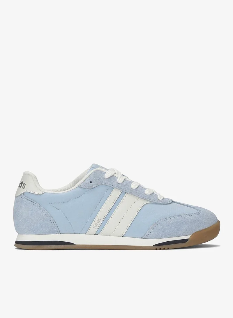 كيدز Keds Women's Revival Leather Lace-Up Sneaker – Retro Arch Support, Two-Tone Casual Shoe Blue