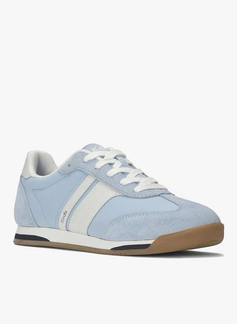 كيدز Keds Women's Revival Leather Lace-Up Sneaker – Retro Arch Support, Two-Tone Casual Shoe Blue