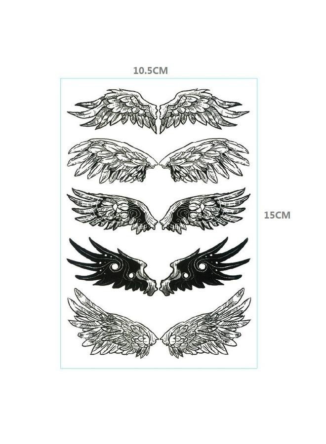 2 Piece Waterproof Temporary Tattoo Stickers Black- of Wing Tattoo Stickers Black Water Transfer Stickers Water Tattoo Stickers - Image 1