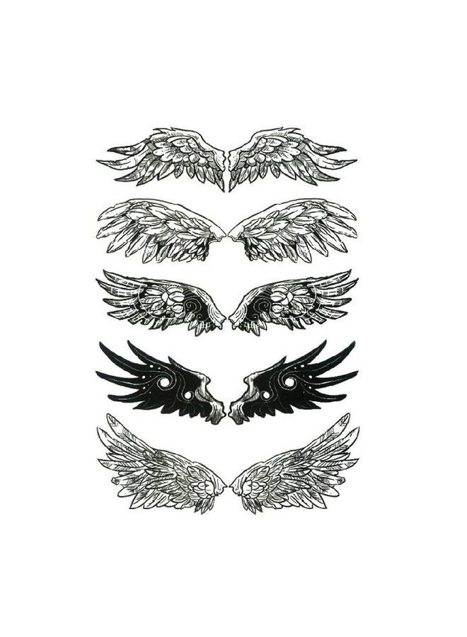 2 Piece Waterproof Temporary Tattoo Stickers Black- of Wing Tattoo Stickers Black Water Transfer Stickers Water Tattoo Stickers - Image 2
