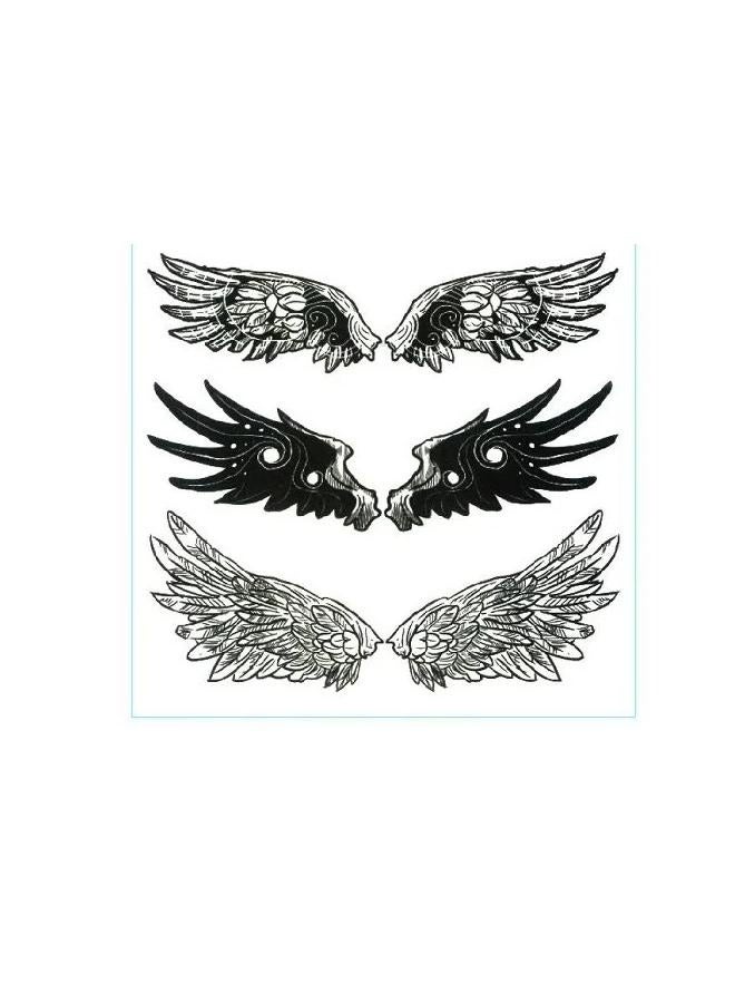 2 Piece Waterproof Temporary Tattoo Stickers Black- of Wing Tattoo Stickers Black Water Transfer Stickers Water Tattoo Stickers - Image 4
